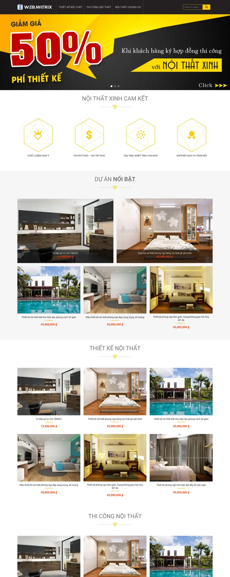 Mẫu web thiết kế nội thất nhà cửa 26 – giao diện trang chủ