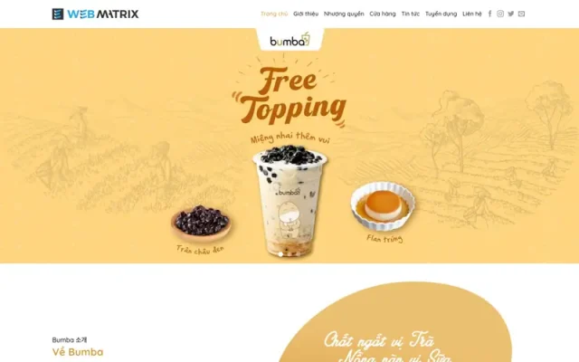 Mẫu web tiệm trà sữa