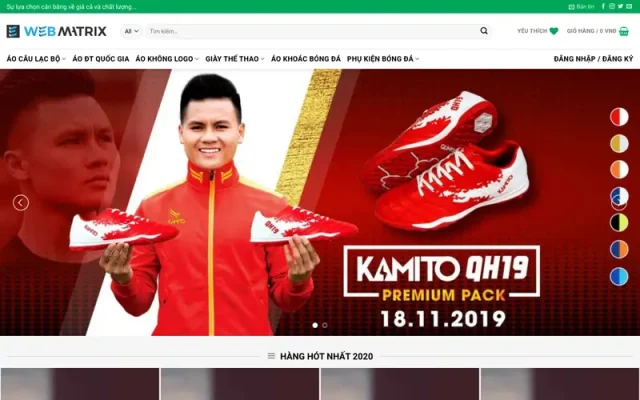 Mẫu web bán đồ thể thao