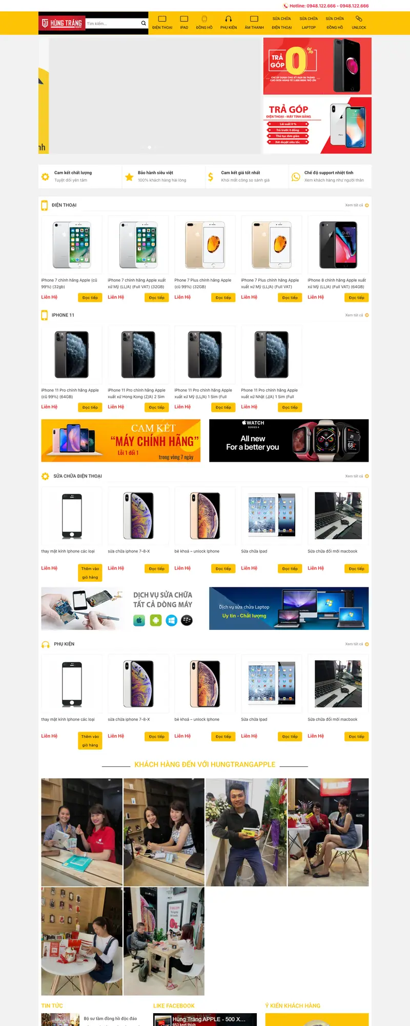 Mẫu web bán điện thoại năng động