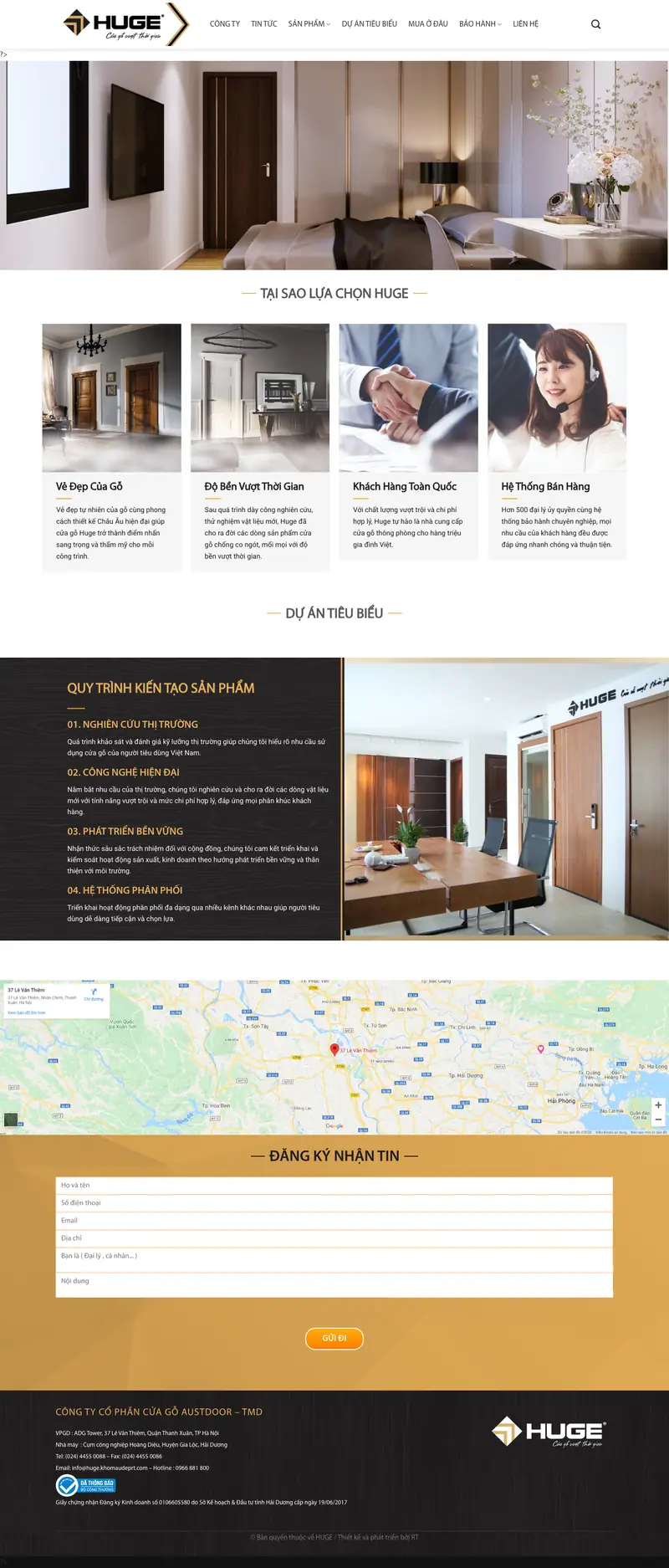 Mẫu web cửa gỗ sang trọng – giao diện trang chủ