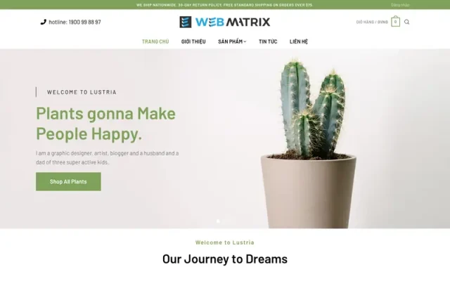Mẫu web bán hàng cây cảnh