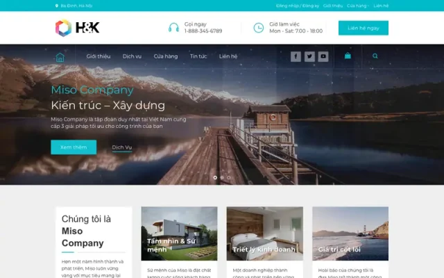 Mẫu web kiến trúc xây dựng chuyên nghiệp
