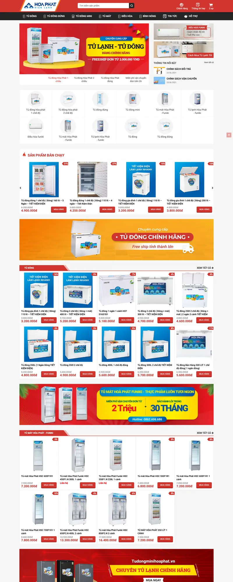 Mẫu web điện lạnh hiện đại