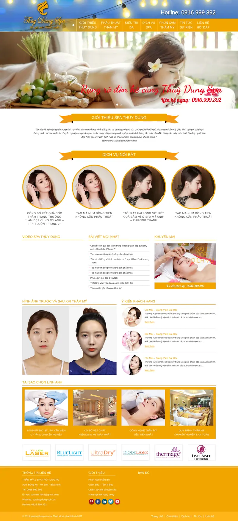 Mẫu web thẩm mỹ & spa thanh lịch