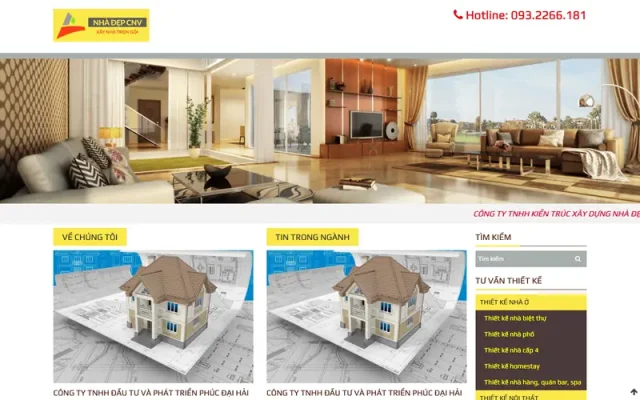 Mẫu web thiết kế nội thất sang trọng