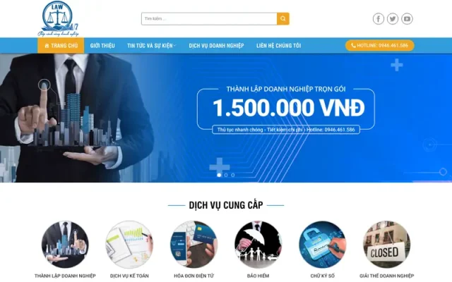 Mẫu web dịch vụ luật tư vấn chuyên nghiệp