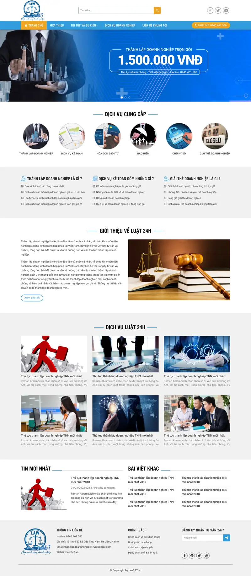 Mẫu web dịch vụ luật tư vấn chuyên nghiệp