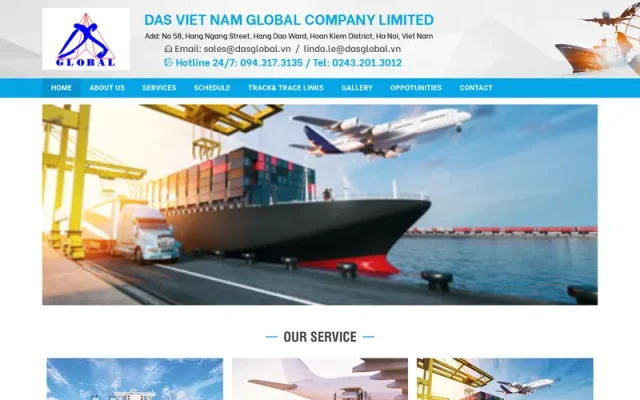 Mẫu web dịch vụ logistics chuyên nghiệp