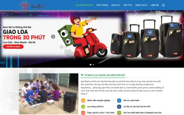 Mẫu web cho thuê loa kéo chuyên nghiệp