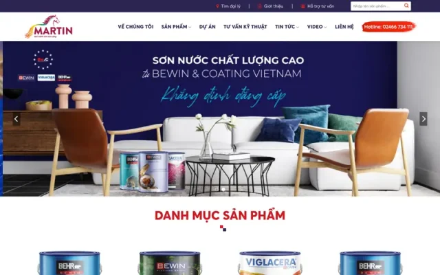 Mẫu web cung cấp sơn nước sang trọng