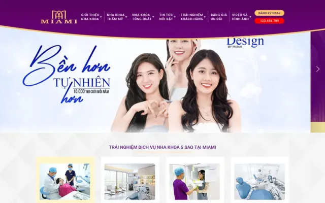 Mẫu web dịch vụ nha khoa chuyên nghiệp