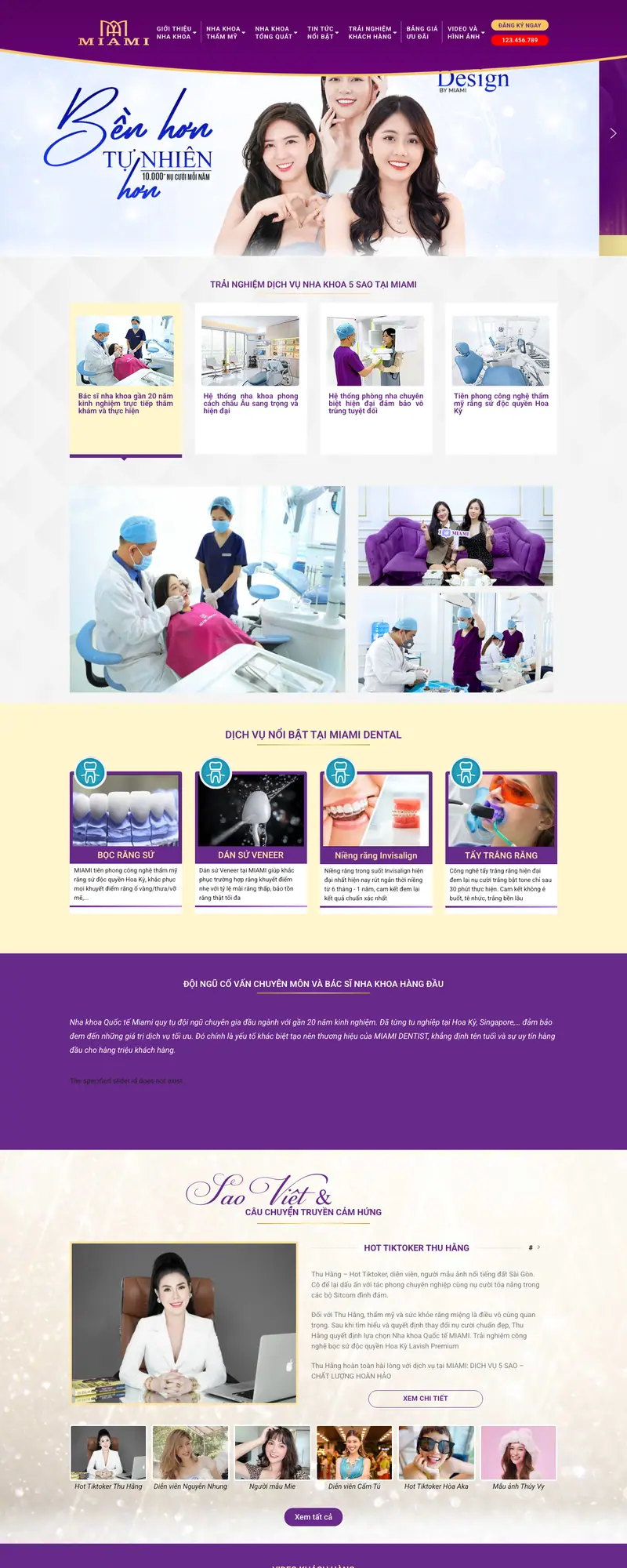 Mẫu web dịch vụ nha khoa chuyên nghiệp
