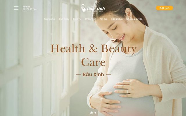 Mẫu web dịch vụ chăm sóc mẹ và bé thanh lịch
