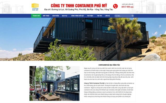 Mẫu web công ty làm nhà container hiện đại