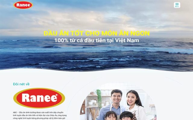 Mẫu web công ty dầu ăn hiện đại