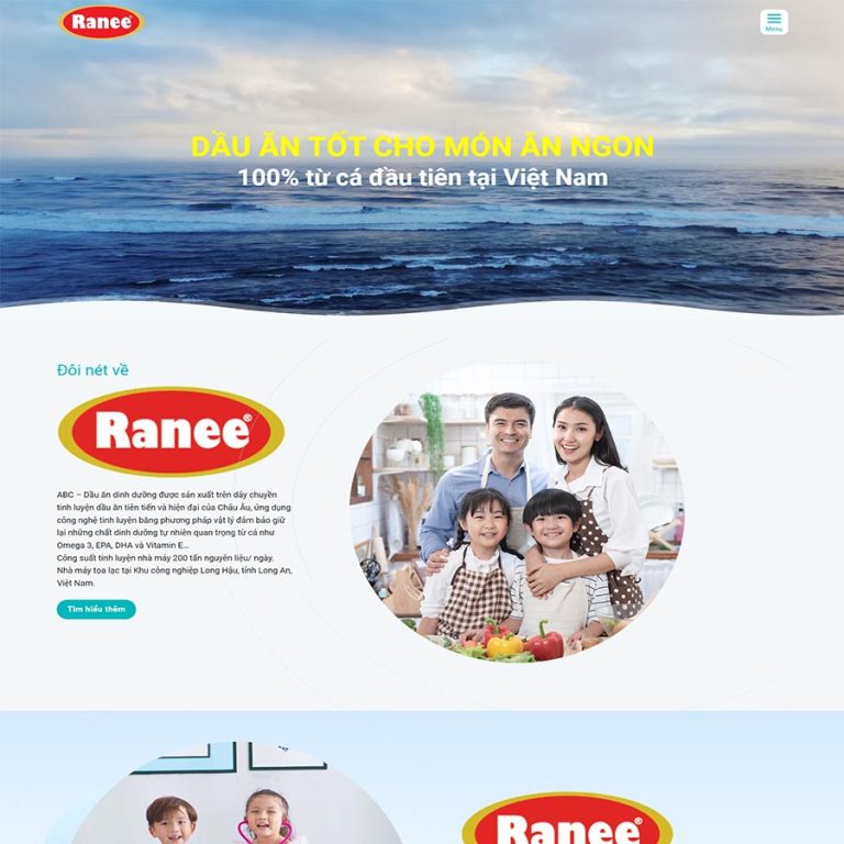 Mẫu web công ty dầu ăn hiện đại