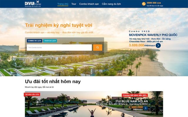 Mẫu web du lịch trẻ trung
