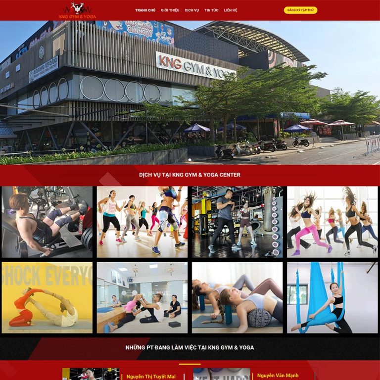 Mẫu web trung tâm thể hình năng động