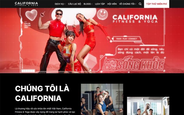 Mẫu web trung tâm thể hình năng động