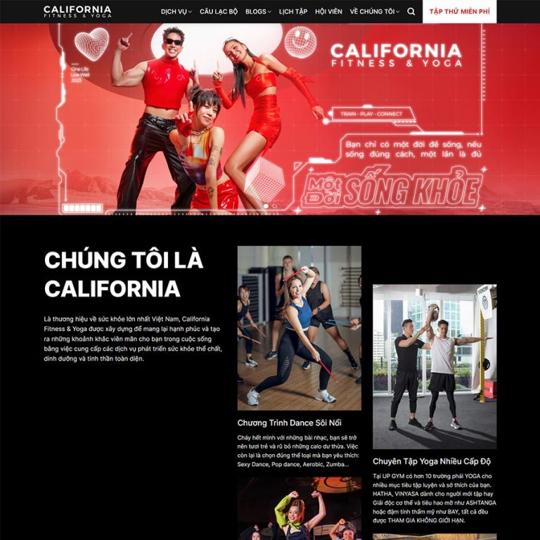 Mẫu web trung tâm thể hình năng động
