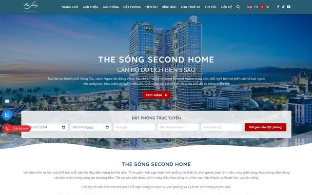 Mẫu web homestay chuyên nghiệp
