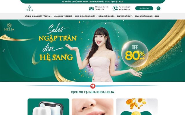 Mẫu web dịch vụ nha khoa trẻ trung