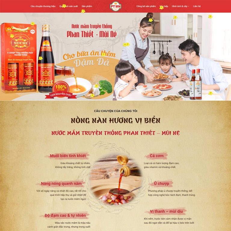 Mẫu web bán nước mắm năng động