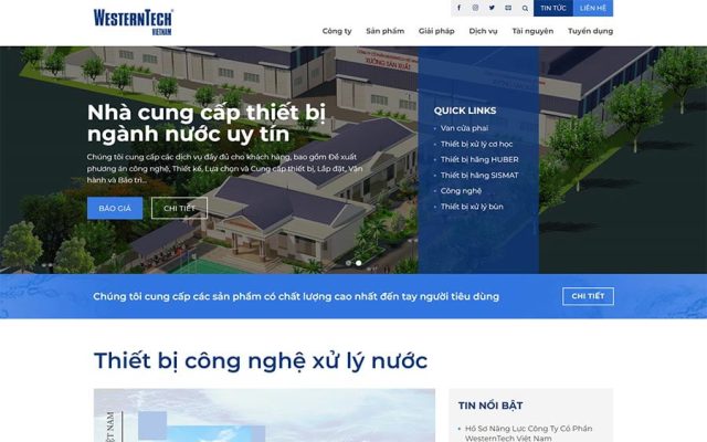 Mẫu web công nghệ xử lý nước chuyên nghiệp