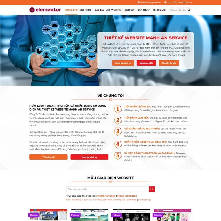 Mẫu web công ty thiết kế chuyên nghiệp