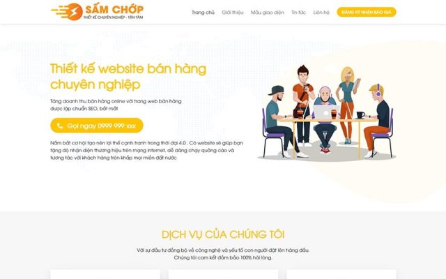 Mẫu web công ty thiết kế trẻ trung