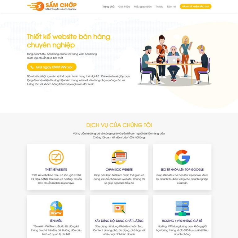 Mẫu web công ty thiết kế trẻ trung