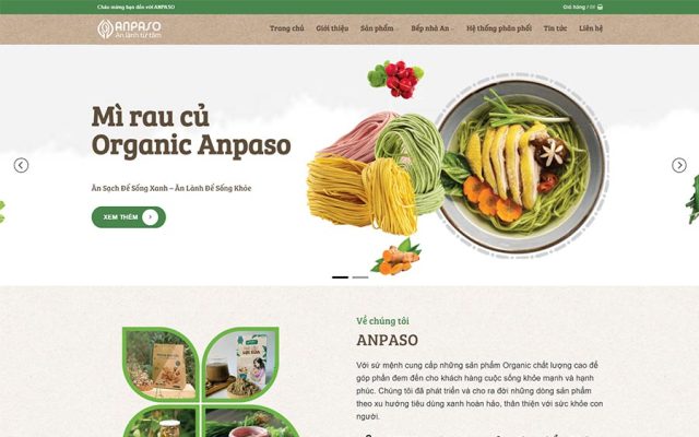 Mẫu web thực phẩm sạch tự nhiên