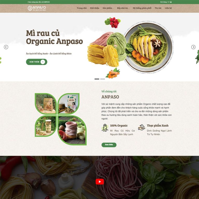 Mẫu web thực phẩm sạch tự nhiên