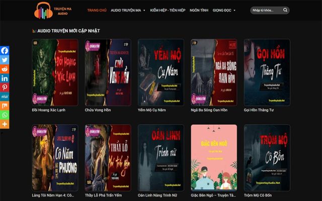 Mẫu web nghe truyện audio chuyên nghiệp