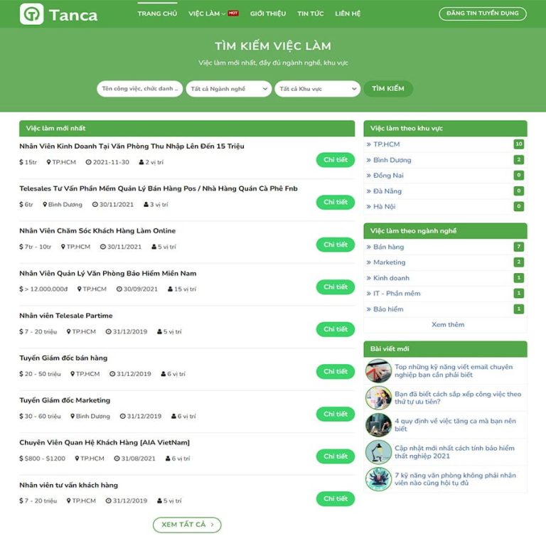 Mẫu web tuyển dụng chuyên nghiệp