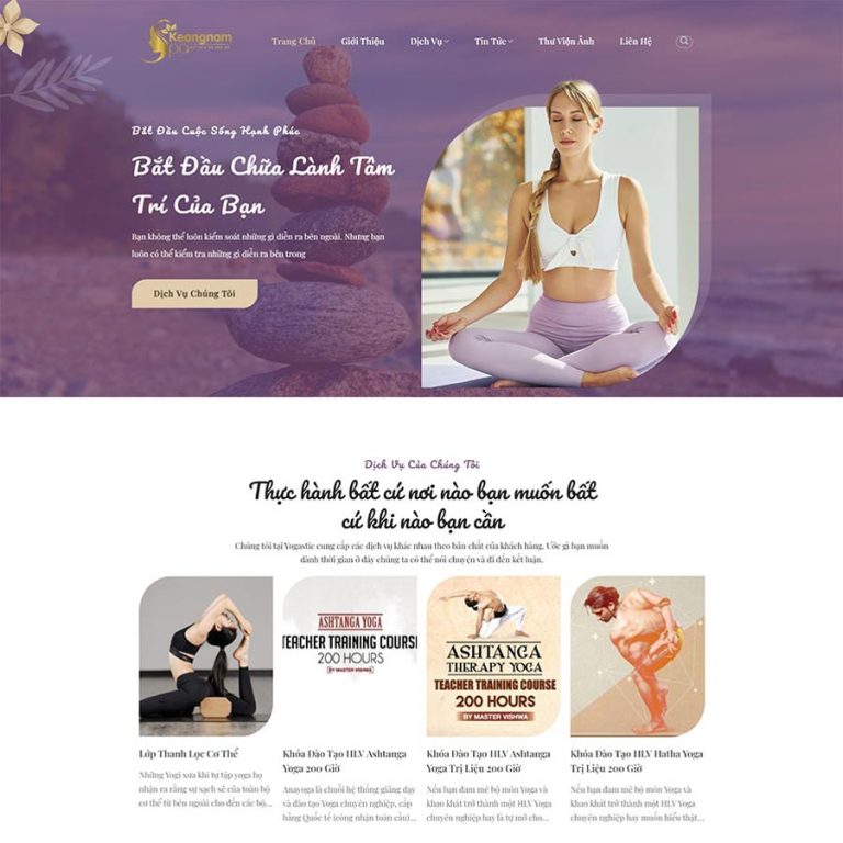 Mẫu web trung tâm dạy yoga thanh lịch