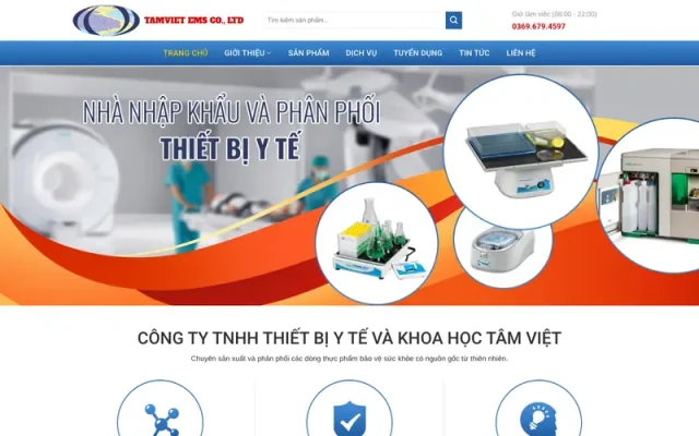 Mẫu web sản phẩm chăm sóc sức khỏe chuyên nghiệp