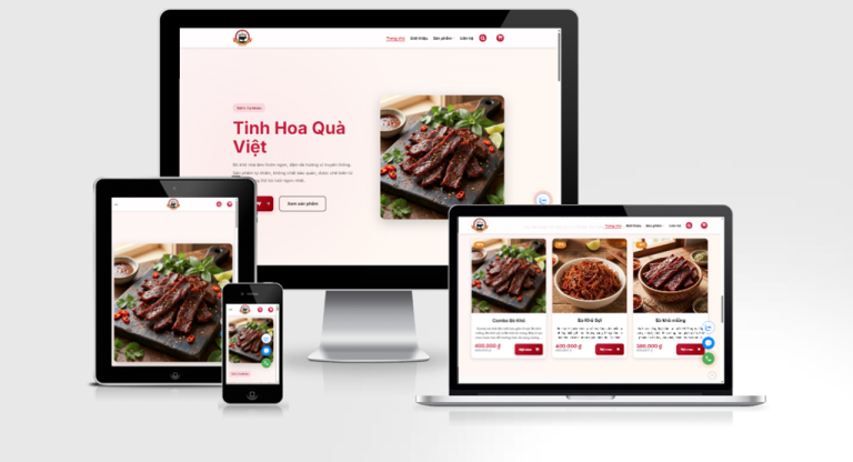 Mẫu giao diện bán bò khô, bò một nắng Hiện Đại Lasa
