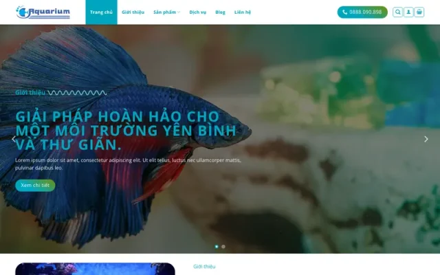Mẫu web cá cảnh, thủy sinh