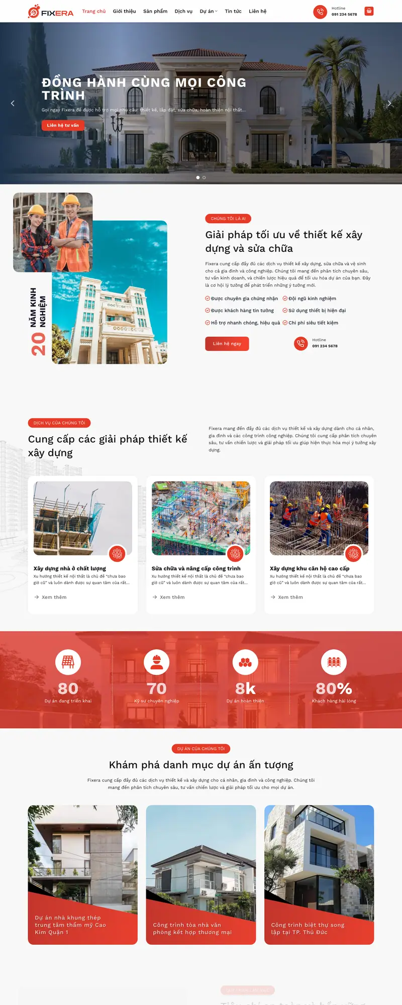Mẫu web công ty 4 – công ty xây dựng, kiến trúc