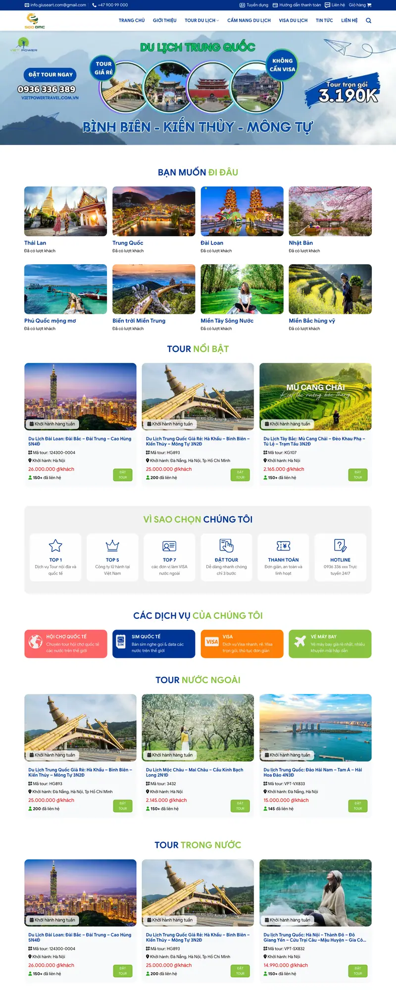 Mẫu web bán dịch vụ du lịch 26