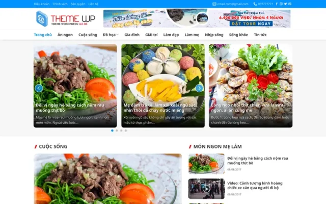 Mẫu web blog tin tức du lịch