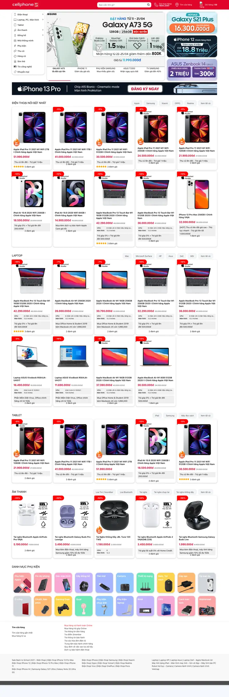 Mẫu web cửa hàng điện thoại laptop phụ kiện – shop online