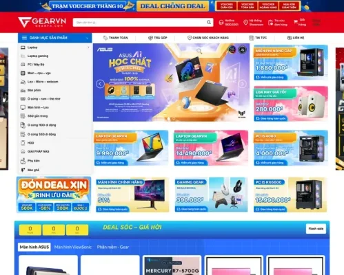 Mẫu web bán máy tính – laptop – shop online