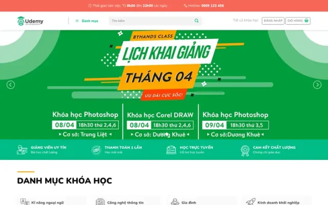 Mẫu web bán khóa học 03
