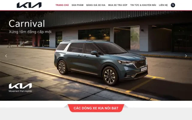 Mẫu web showroom ô tô – bán xe hơi