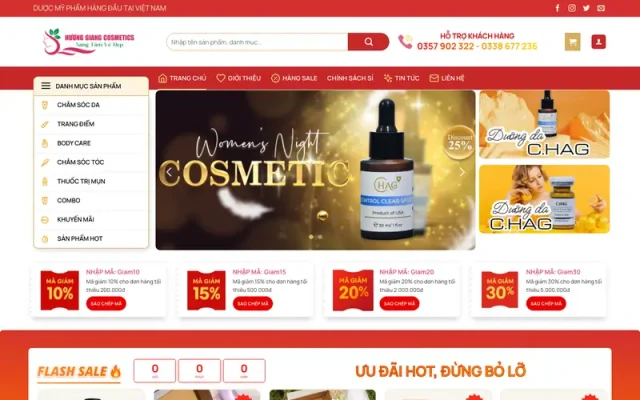Mẫu web mỹ phẩm 11 – spa – shop online
