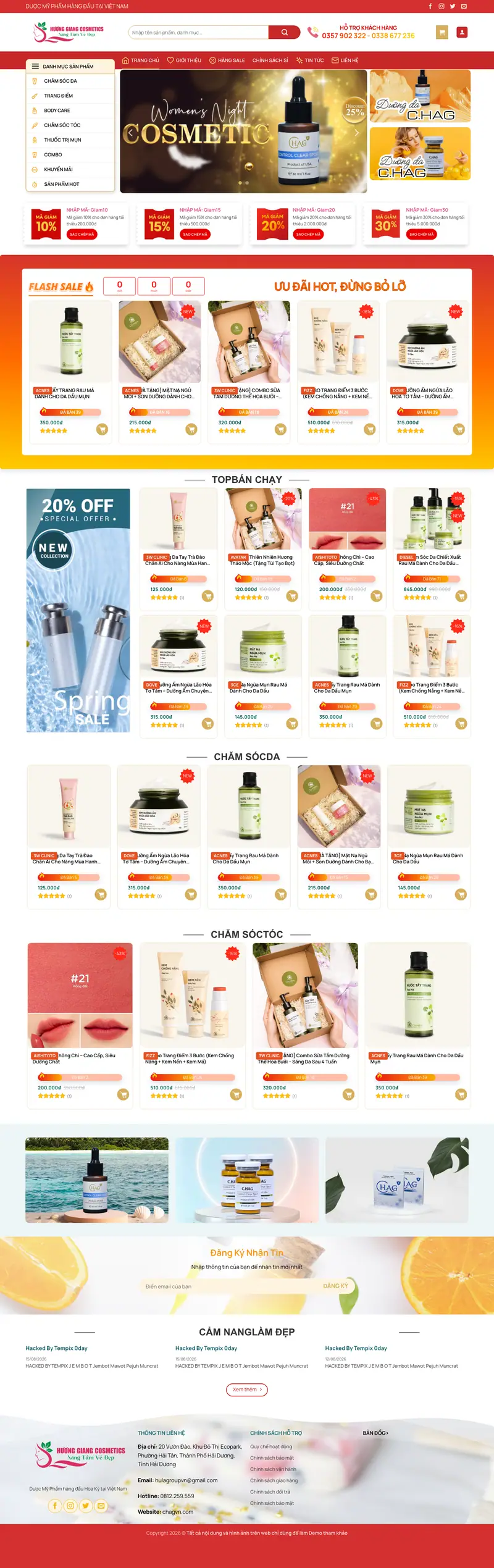 Mẫu web mỹ phẩm 11 – spa – shop online