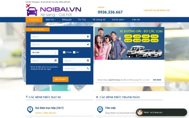 Mẫu web dịch vụ taxi 3